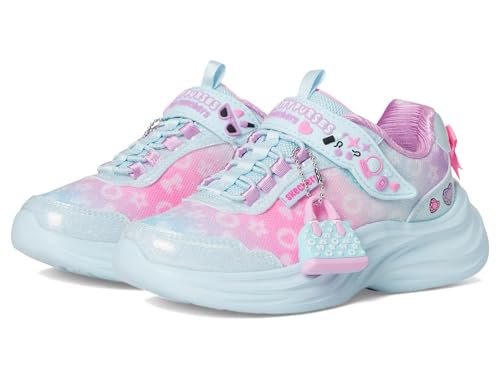 Skechers Girl's Power Jams 2.0 Sneaker, Aqua/Multi, 12 Little Kid