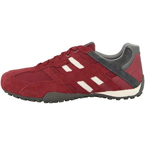 Geox Herren U Snake K Sneaker, Rot Red Grey, 44 EU