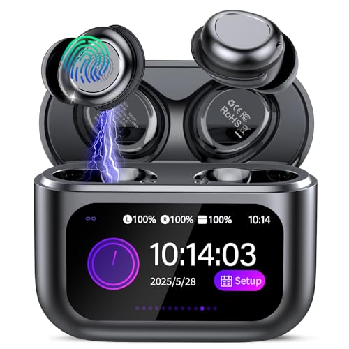 ZYHKON In-Ear-Ohrhörer, Bluetooth 5.4 Schlafkopfhörer In Ear, Wireless Ohrhörer Anthrazitschwarz