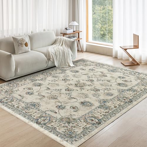 CHOSHOME Waschbarer Kurzflor Teppich Wohnzimmer - 300x400CM Beige Grün