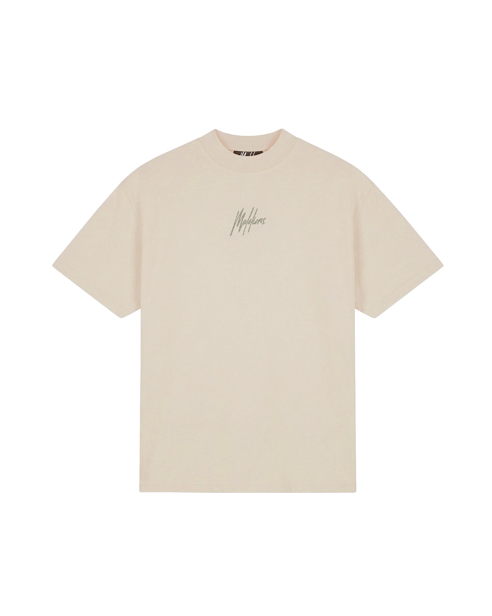 Malelions Men Oversized Striped Signature T-Shirt | Light Taupe