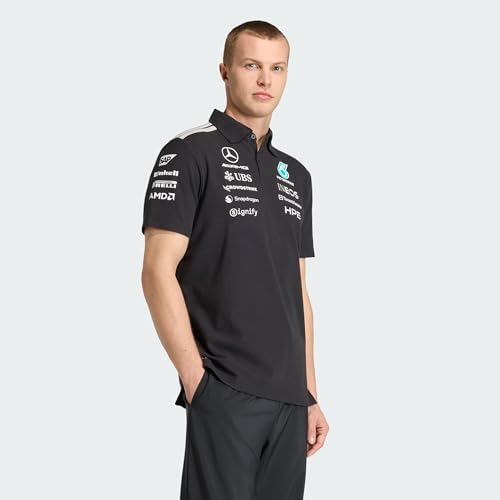 adidas Herren Mercedes - Amg Petronas Formula 1 Team Engineers Polo Shirt, Black, XL