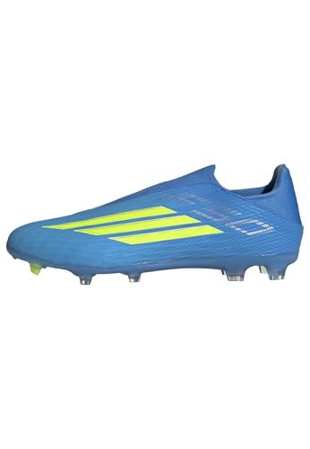adidas Unisex F50 League Laceless Firm Ground/Multi Ground Football Boots, Lucid Ray Blue/Team solar Yellow 2/Lucid Aquamarine, 44 2/3 EU