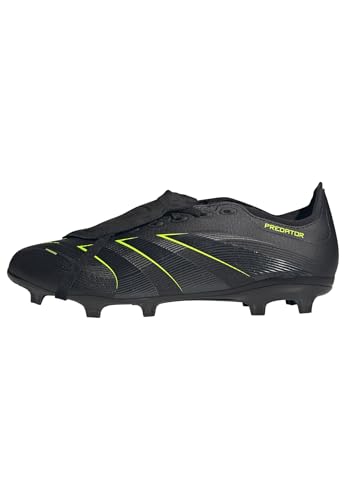 adidas Unisex Predator League Fold-Over Tongue Firm Ground/Multi Ground Football Boots, Core Black/Carbon/Lucid Lemon, 43 1/3 EU