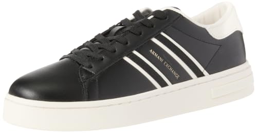 Armani Exchange Male London, Side Stripes, Color Contrast, Sneaker,Black,7