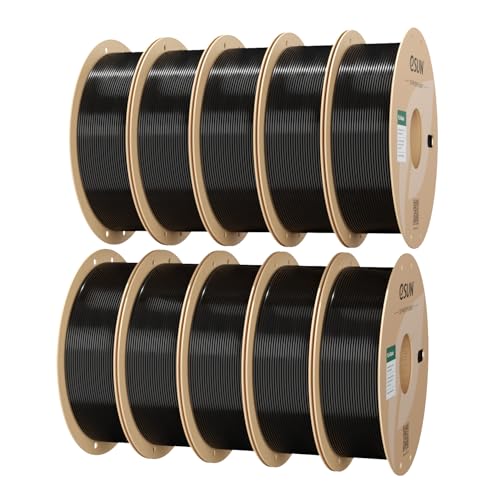 eSUN 10KG PLA Basic Filament, 1.75 mm, Schwarz, 10KG