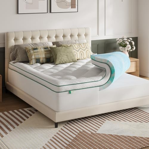 Novilla Matratzen Topper 160x200cm, 2-in-1 Gel-Memory-Schaum & 3D+7D-Faser Füllung, abnehmbare und waschbare Matratzentopper, Für Matratze, Boxspringbett & Gästebett, mit Öko-Tex-Zertifizierung