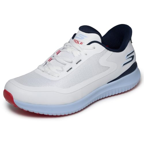 Skechers Damen Slip-Ins: Go Golf FlightTurnschuhes for Women - Breathable Mesh, Spikeless Traction Slip-InTurnschuhe, White/Navy/Red, 39 EU