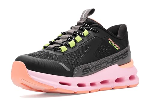 Skechers Mädchen Glide-Step + Vista Lane Turnschuhe, Black Synthetic/Multi Trim, 29 EU