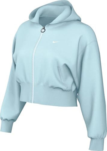 Nike Damen W NSW Nk Chll Ft Fz HDY Hooded Full Zip Ls Top, Glacier Blue/Sail, XL EU