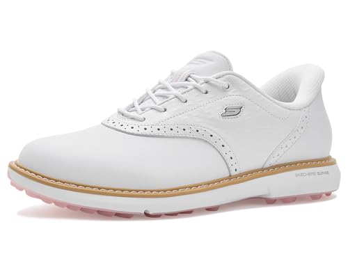 Skechers Damen Go Golf Prestige Sl Waterproof Spiked Golf Shoes Slip-InTurnschuhe, White/Pink, 35.5 EU