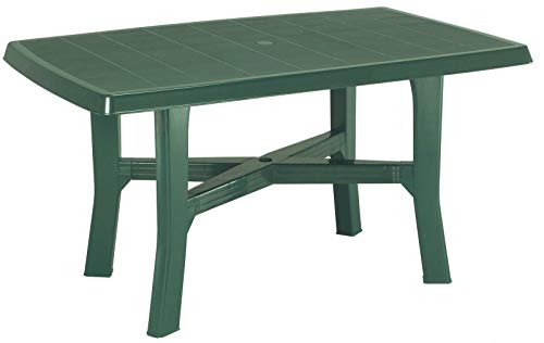 Dmora - Rechteckiger Gartentisch, Made in Italy, Farbe Grün, Maße 88 x 72 x 138 cm