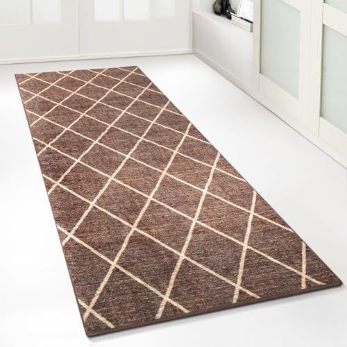 Floordirekt Teppichläufer mit Muster, Cosenza Braun, 80 x 500 cm