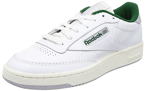 Reebok Unisex Club C 85 Sneaker. FTWR White/Chalk/Dark Green. 34 EU,Ftwwht Chalk Drkgrn,34 EU