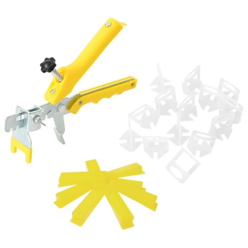 vidaXL Fliesen Nivelliersystem, Verlegehilfe 1 Zange 500 Keile 2500 Clips, Fliesen Werkzeug für Boden-/Wandfliesen, Verlegesystem Wiederverwendbare Keile, 1mm