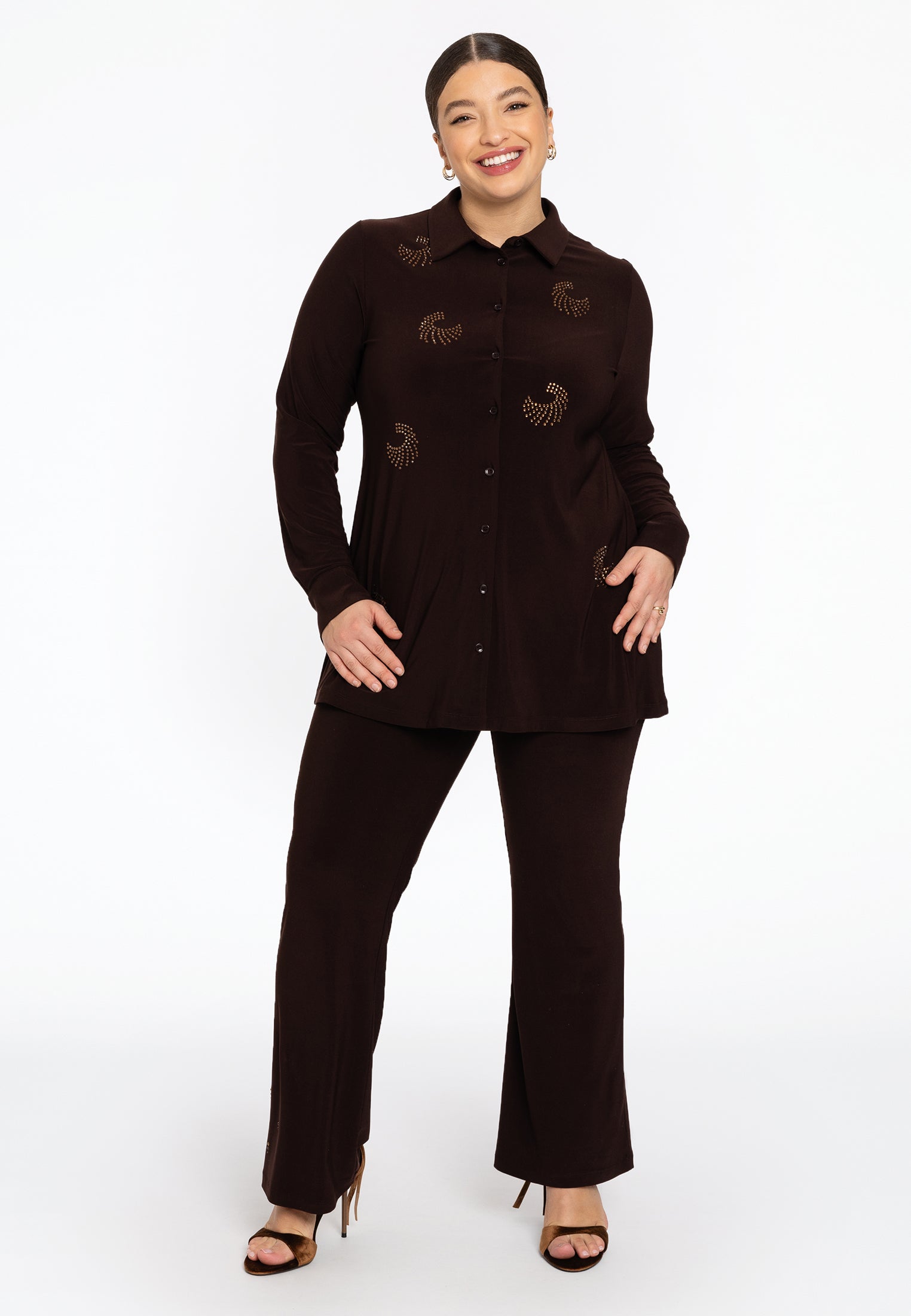 Blouse flare met strass DOLCE