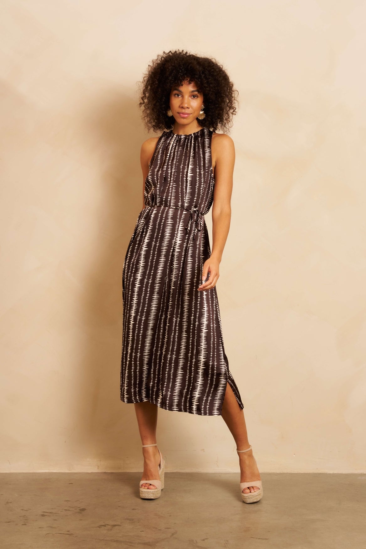 Jurk Rox | Brown Stripe Print