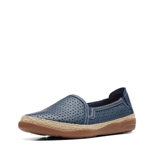 Clarks Damen Elaina Rubin Slipper, Marineblaues Leder, 41.5 EU Weit