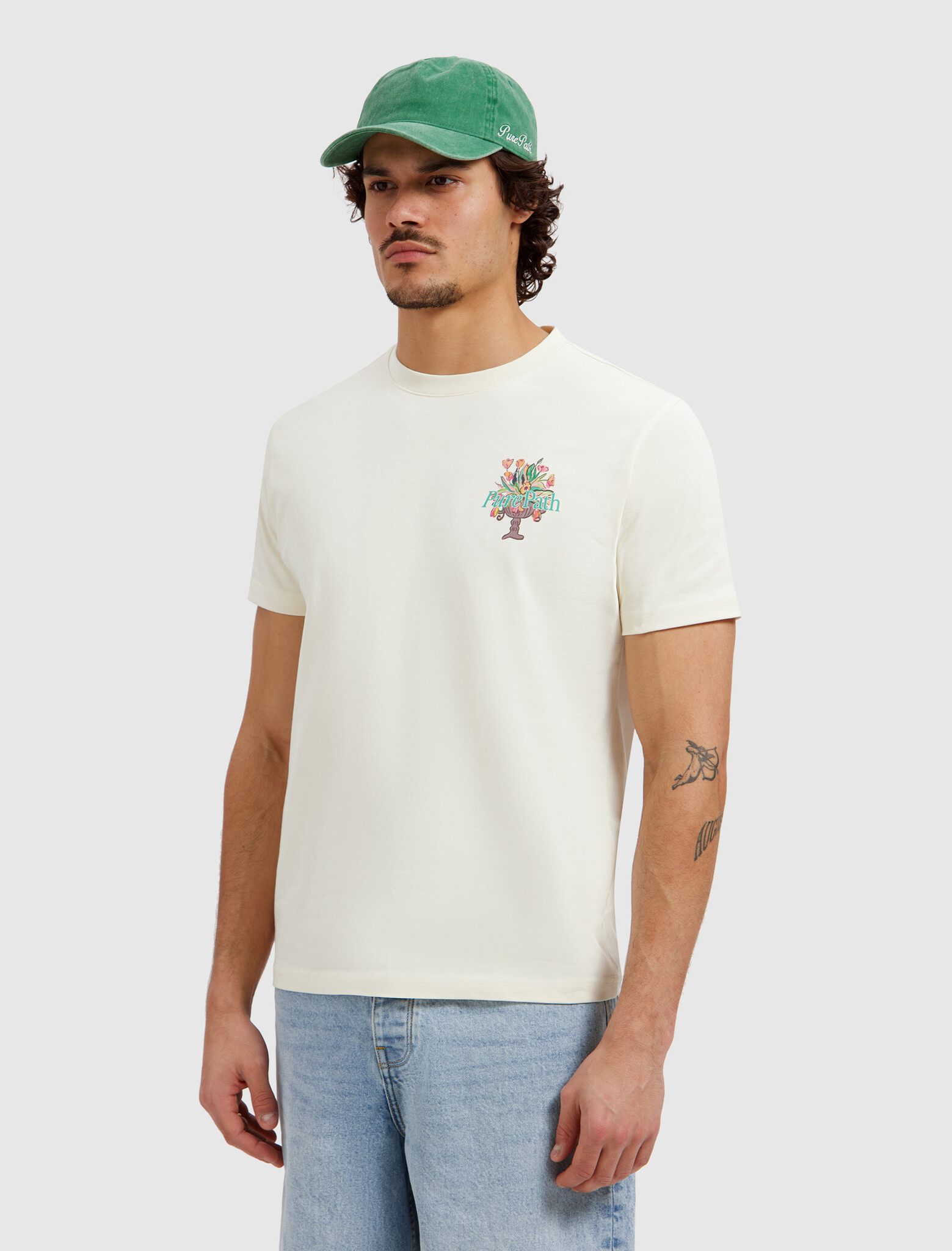 Pure Path T-shirt Flower Vase Ecru (26010112 - 54)