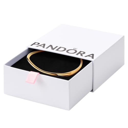 PANDORA Essence Organisch Geformter Armreif aus Sterling Silber mit vergoldeter Metalllegierung, Größe: 21 cm, 563317C00-3