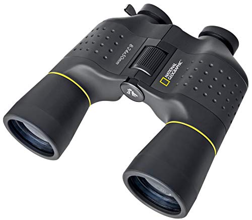 National Geographic Zoom Fernglas 8-24x50 mit Mitteltriebfokussierung und robuster Gummiarmierung inklusive Stativanschluss, Trageriemen und Transporttasche