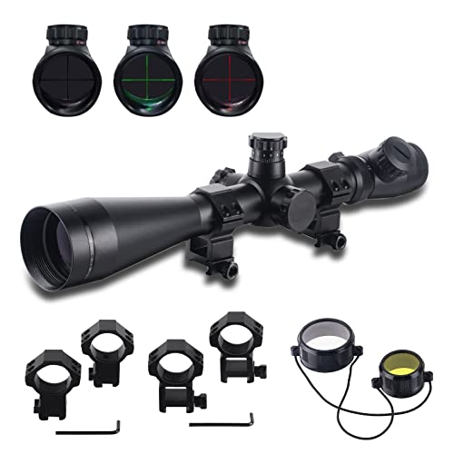 FOCUHUNTER Zielfernrohr Luftgewehr 3.5-10X50mm Softair Scharfschütze Zielfernrohr Rot Illuminated Absehen mit 20mm/11mm Montage, für Armbrust Gewehr Jagd