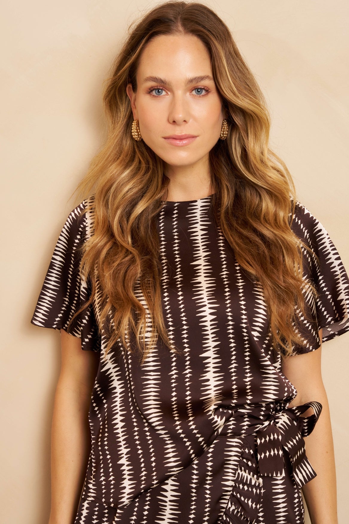Blouse Sami | Brown Stripe Print