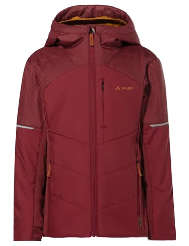 VAUDE Kinder Winterjacke Kids Capacida Hybrid Jacket II, atmungsaktive, bequeme, wattierte Jacke, wind- und wasserabweisendes Obermaterial, mit PrimaLoft®, carmine, 110-116
