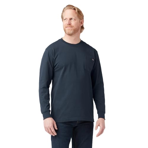 Dickies Langärmliges Herren-Sweatshirt mit Rundhalsausschnitt, Dunkles Marineblau, Klein