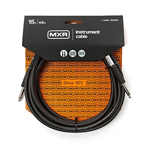 JIM DUNLOP MXR Standard Instrumentenkabel, 15 Fuß | 4,6 m, 1/4-Zoll-Geradeanschluss (DCIS15)