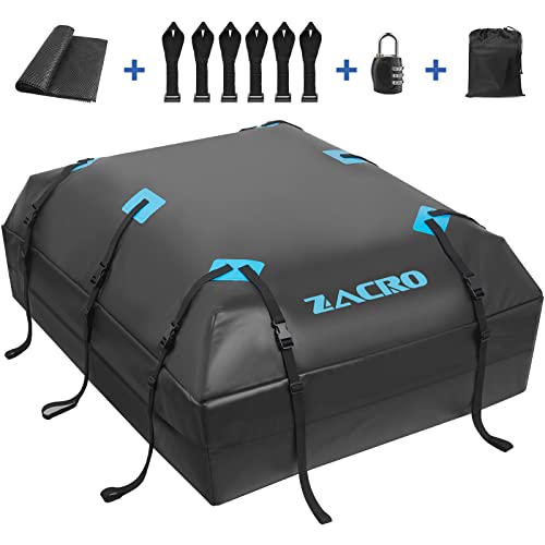 Zacro Dachgepäckträger, 565L, wasserdichte Dachtasche mit 20 Kubikfuß für alle Autos mit/ohne Gepäckträger, Dachtasche aus 500D starkem PVC mit Rutschfester Matte, Aufbewahrungstasche
