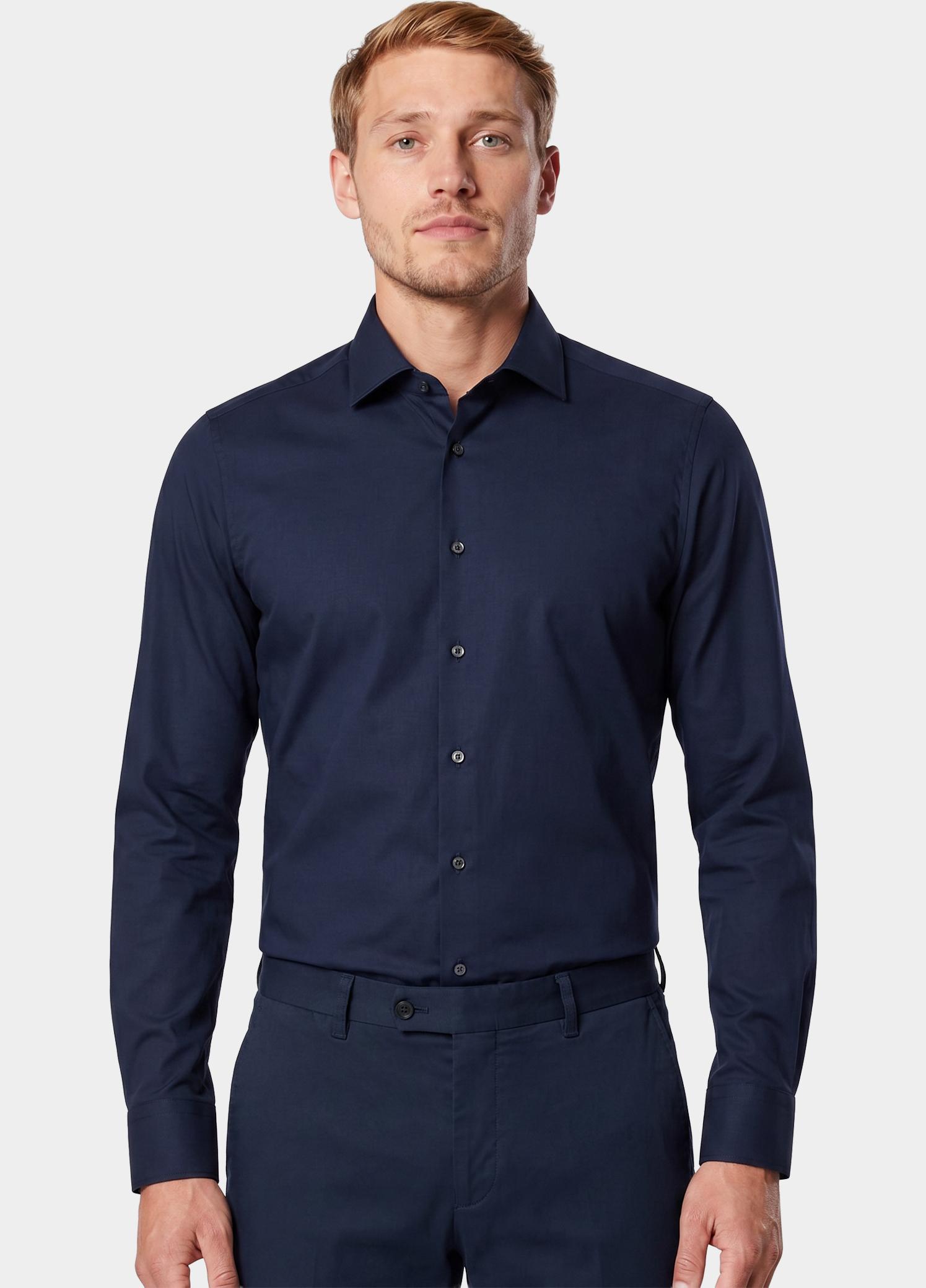 50% Korting Venti Business Hemd Lange Mouw Blauw Kent Modern Fit Jerseyflex 123963800/102 | Bos Men Shop