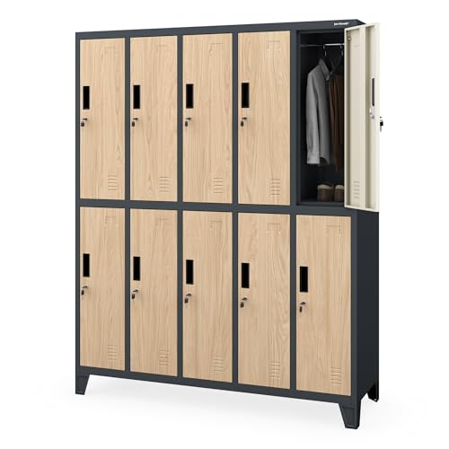 Jan Nowak Umkleideschrank Spindschrank Metall, 10 Fächer, abschließbar