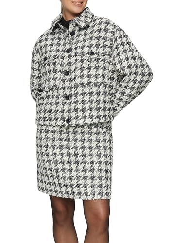 s.Oliver Damen Indoor-Jacke – Bouclé, kariert, Relaxed Fit