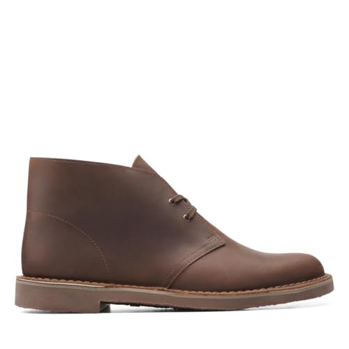 Clarks Herren Desert Boot Bushacre 3 Chukka-Stiefel, Black Leather, 47 EU