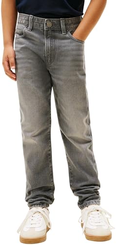 Tommy Hilfiger Jungen Jeans Hose Grey Straight Fit, Grau (Mid Grey), 12 Jahre