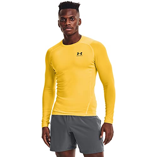 Under Armour HeatGear Kompressions-Langarm-T-Shirt für Herren, (790) Taxi/Schwarz, 4X-Large Hoch