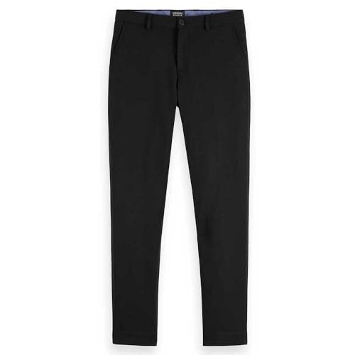 Scotch & Soda Herren Mott Knit Chino-Slim Fit, schwarz 001, 32 W/34 L