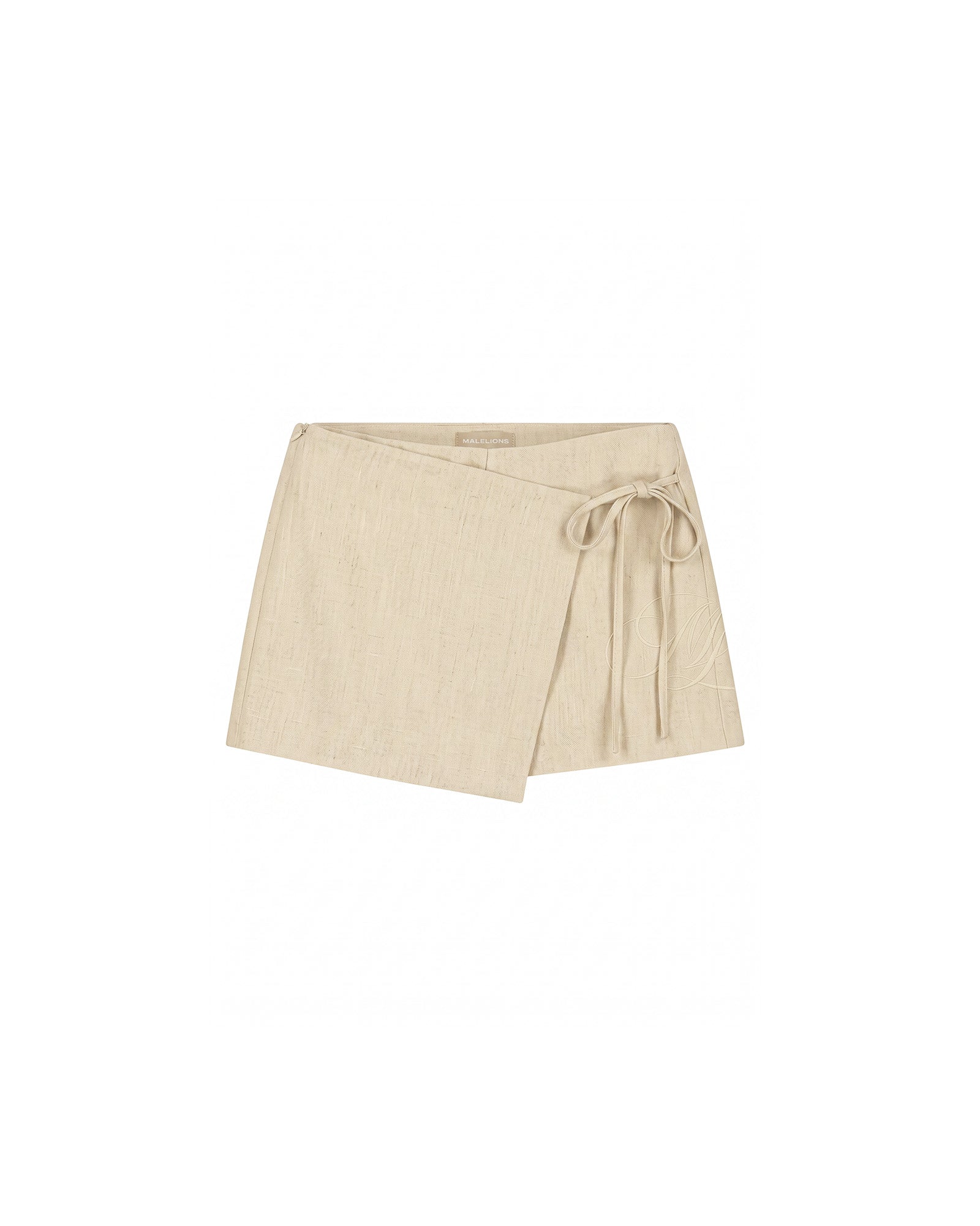 Malelions Women Linen Emblem Skort | Beige