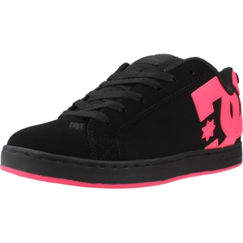 DC Shoes Court Graffik Damen Sneaker, Black Hot Pink, 42 EU