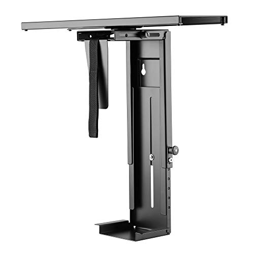 RICOO PC Halterung unter Schreibtisch Computerhalterung für Untertisch TRH-05 bis 10Kg & 360-Grad Drehbar Flexibel Schwenkbar Computer Server Rack Gehäuse Tischhalterung