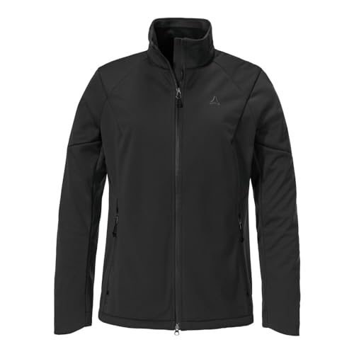 Schöffel Damen Softshell Jk Style Fracon WMS, wind- und wasserabweisende Herbstjacke mit warmer Innenseite, leichte Wanderjacke mit 2-Wege-Stretch, black, 36