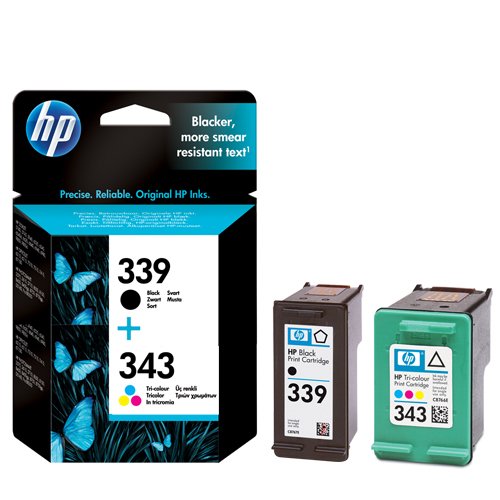 HP 339 schwarz und 343 Farbe original Multipack Tintenpatronen