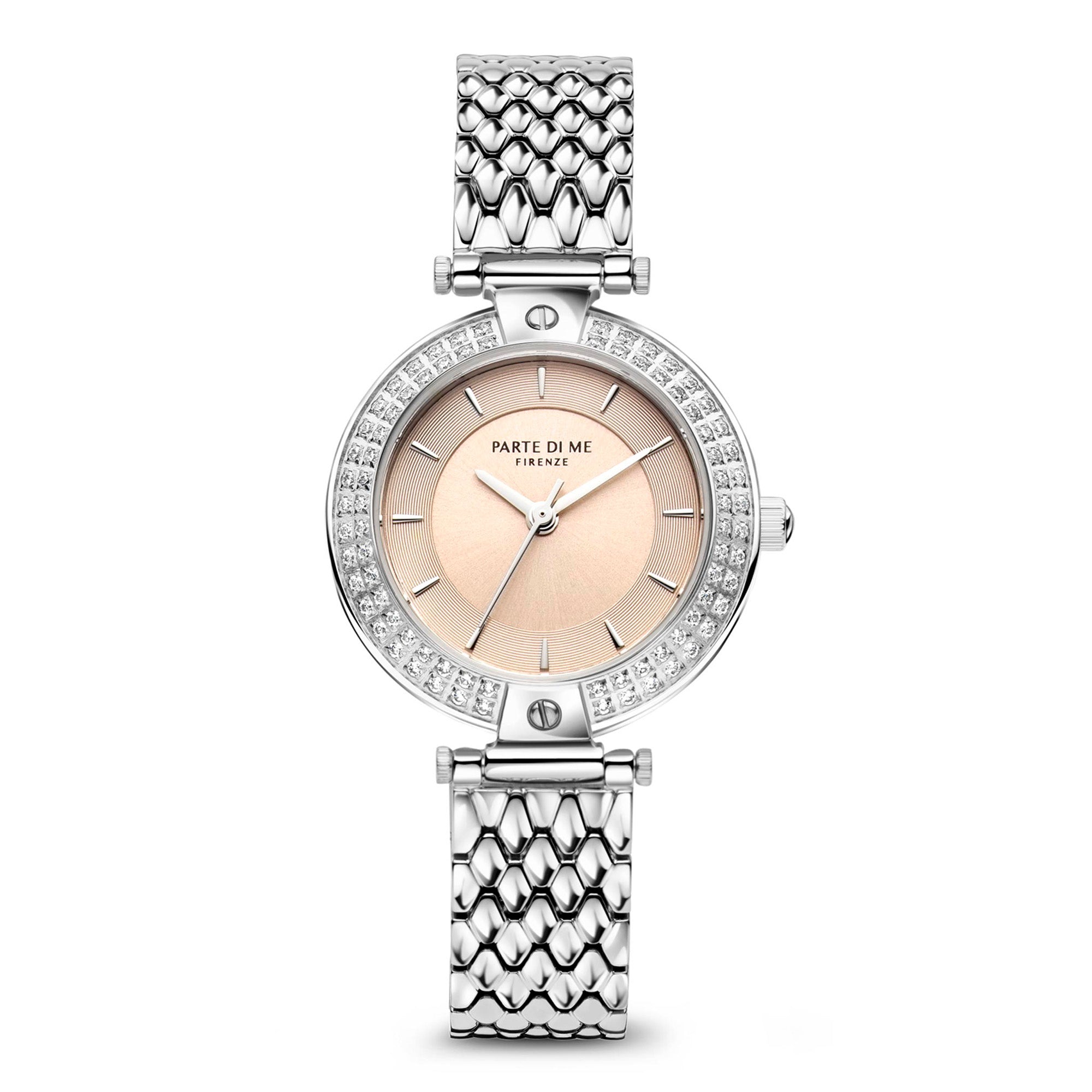 Parte Di Me Orologio Rond Dameshorloge Zilverkleurig en Taupe PDM09009
