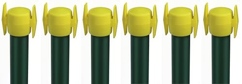 Alberts 854485 Wäschepfahl mit Kreuzkopf | Stahl roh, zinkphosphatiert grün kunststoffbeschichtet RAL 6005 | 2000 mm | 6er Set