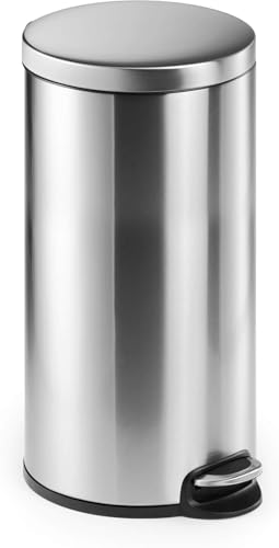 Durable Treteimer Edelstahl rund 30, Tretmülleimer, 30 l, silber, 340323