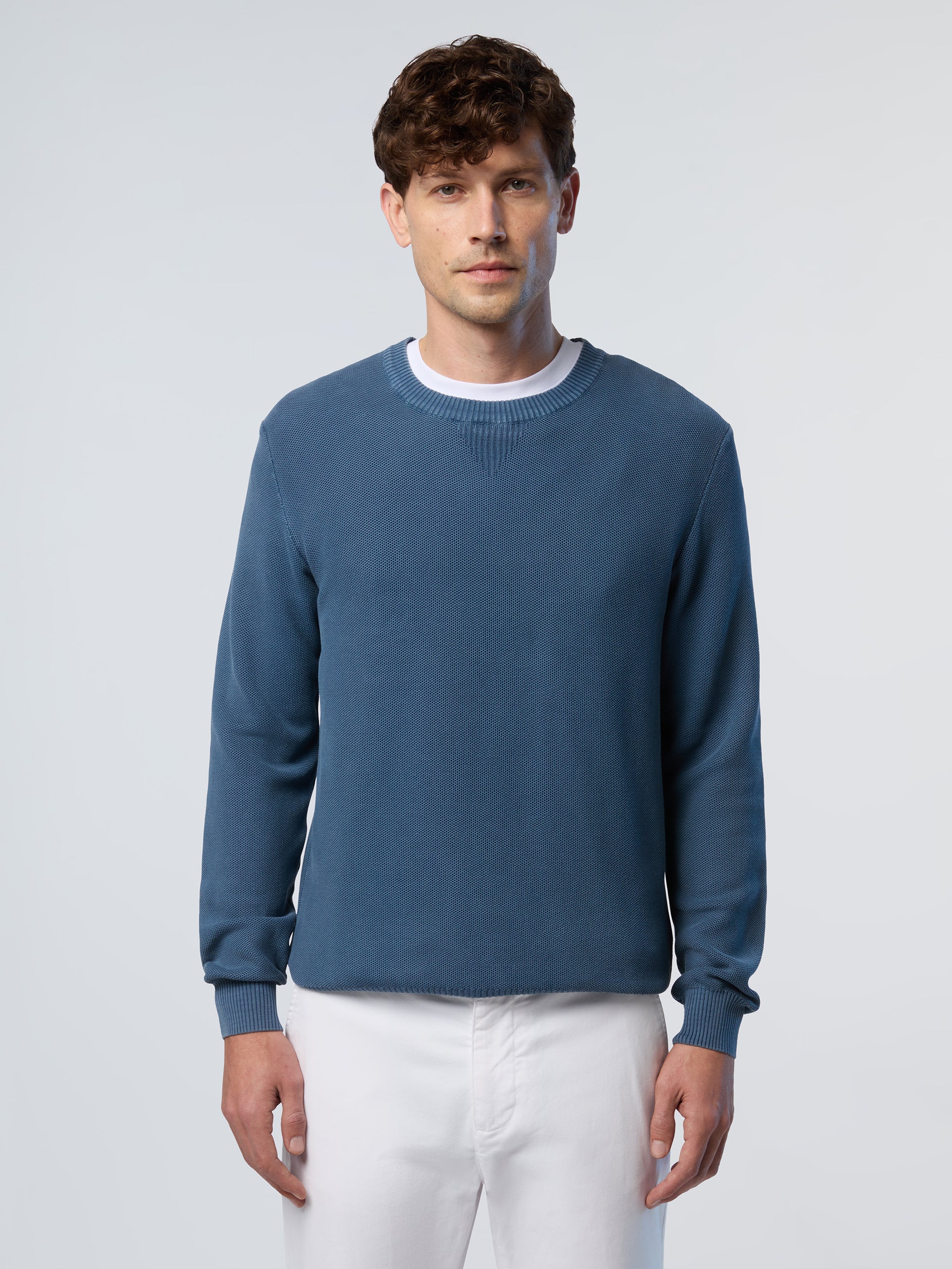 Honeycomb crew-neck sweater