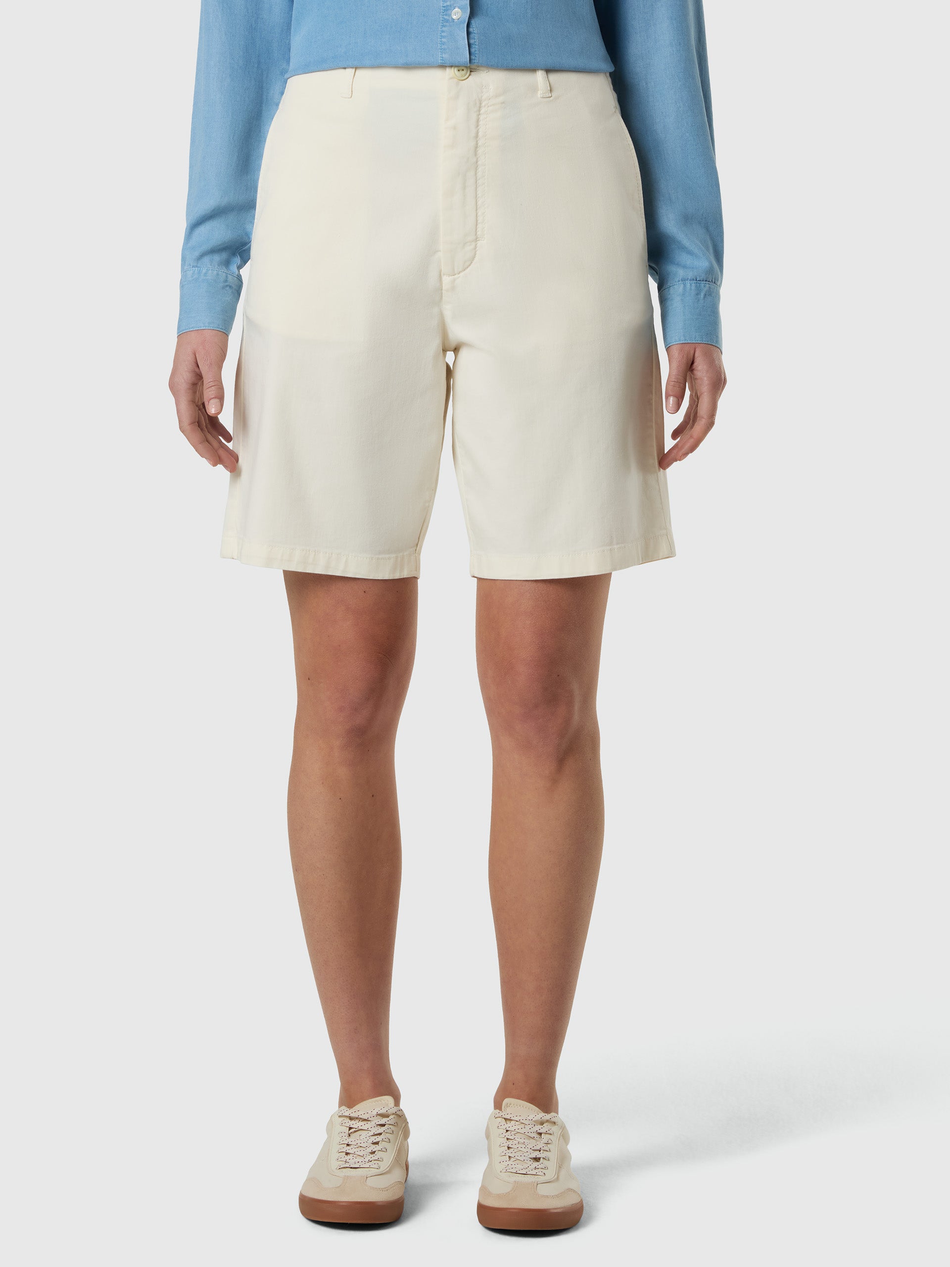 High-waisted chino shorts