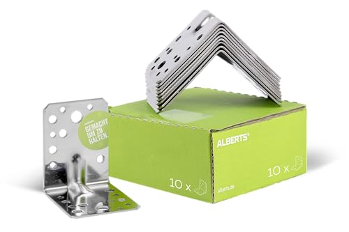 Alberts 848231 Schwerlast-Winkelverbinder mit Sicke | Edelstahl | 105 x 105 x 90 mm | 25er Set