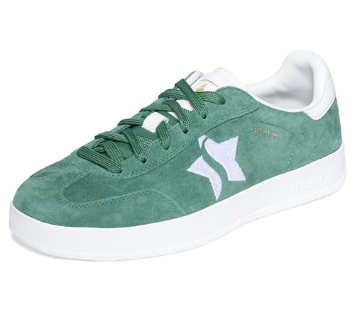 Skechers Damen Academy Court Charm Turnschuhe, Green Leather/Trim, 38.5 EU